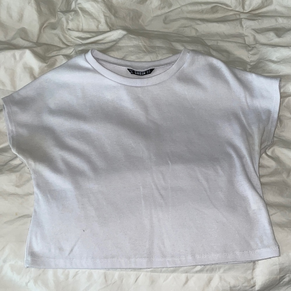 SHEIN cropped white tee